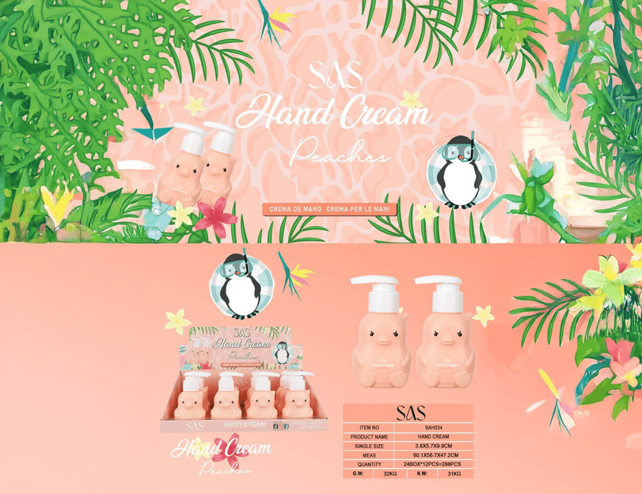 Crema de Manos Hidratante - Melocotón